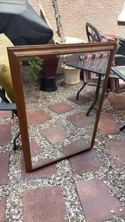 Wood Frame Beveled Mirror (27 3/4” x 40”)