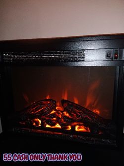 Innoflame 18" Electric Fireplace Insert, Ultra-Thin Fireplace Heater with Log Set & Realistic Flame, Recessed Fireplace with Over Heating Protection