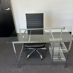 New! Office chair And Glass Desk