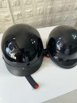 Black Half-Shell Motorcycle Helmets – Set of 2