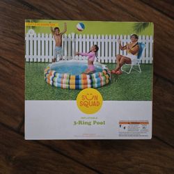 Brand New Sun Squad Inflatable 3-Ring Kids Swimming Pool