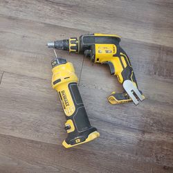 Dewalt router and drywall gun.