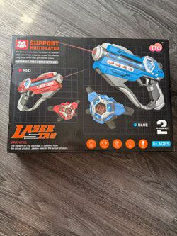 2-Player Laser Tag Set – Red & Blue Blasters with Wrist Receivers