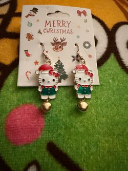 Hello kitty Christmas earrings