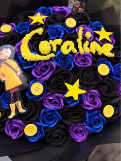 Coraline Themed Rose Bouquet
