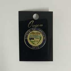 State of Oregon 1859 Round Enamel Pin