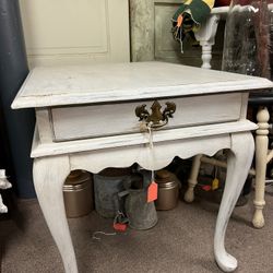 Vintage White Side Table 