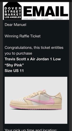 Travis Scott x Air Jordan 1 Low 'Pink':  11m DS OG all