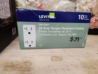 Leviton
Decora 20 Amp 125 V Tamper Resistant Duplex Outlet/Receptacle, White (10-Pack) T5825-WMP