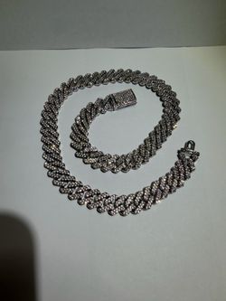 Moissanite Cuban Link Chain 15mm 12”