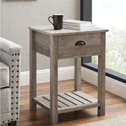 Modern End Table New Rustic Gray 