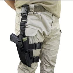 Universal Nylon Tactical Tornado Drop Leg Holster (Black)  Right Hand