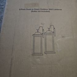 Gold Outdoor Sconces Dusk to Dawn 2-Pack, 17 Inch 