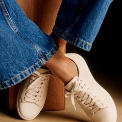 Sezane Jack Trainers Leather Sneakers size 9 $170 Sold Out 