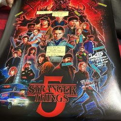 Stranger Things Autographed 20x30 Poster