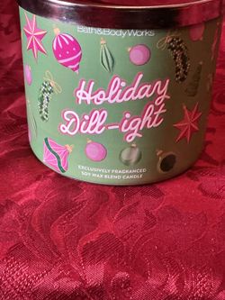 Bath & Body Works Holiday Dill-ight Green Pickle 3-Wick Candle 25-45 hour, New