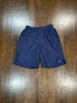 Nike navy blue and white swimshorts