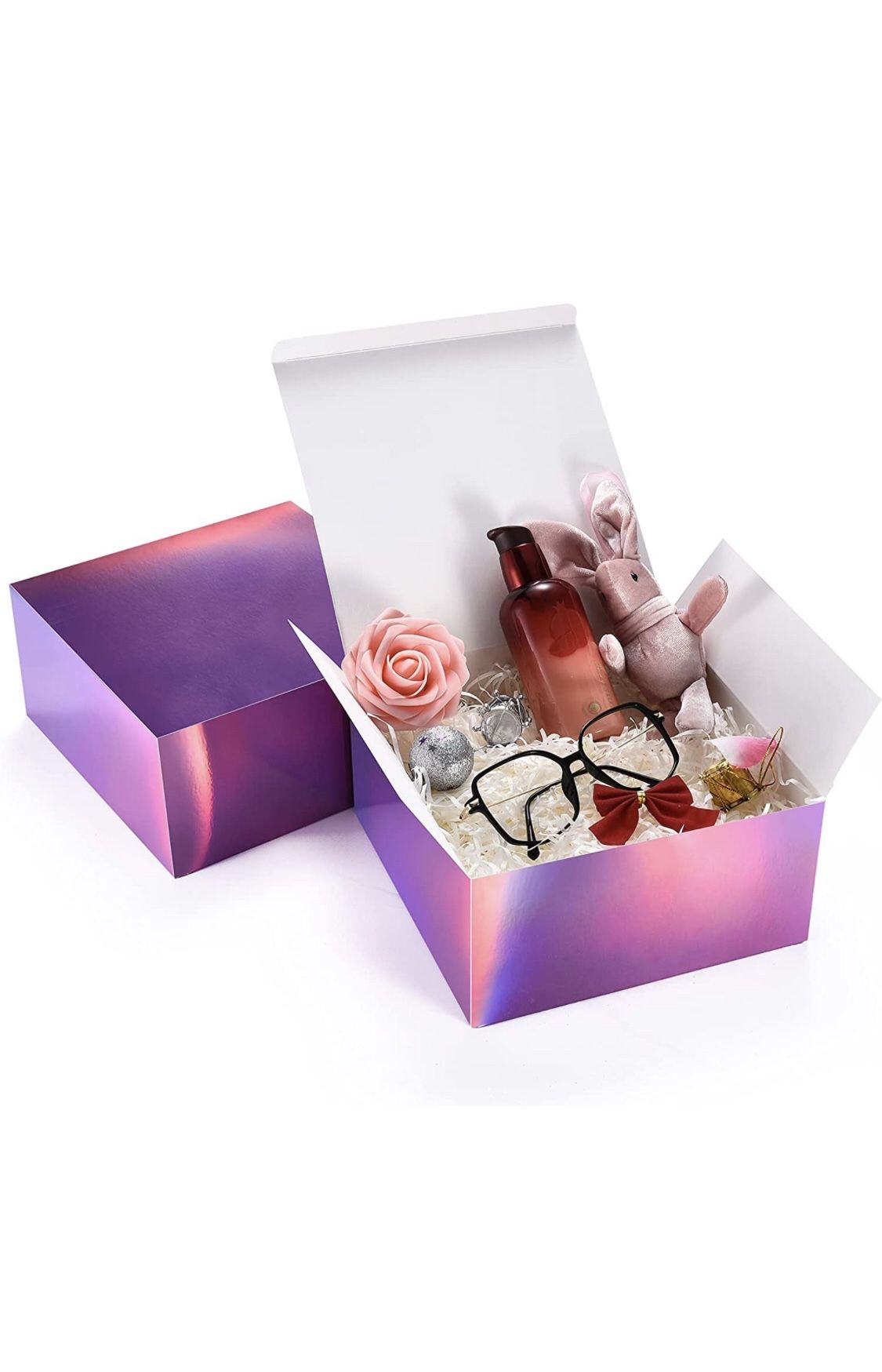 Christmas Gift Boxes with Lids,8X8X4 Inches, Bridesmaid Proposal Boxes,Gift Boxes for Presents, Birthday, Christmas,Gift Boxes Bulks for Wedding,Gradu
