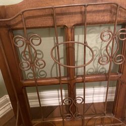 Vintage wood and metal 3 plant holder. Indoor/ outdoor decor. Rustic/ cottage/ farmhouse. Good cond.