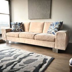 Microfiber Beige Modern Sofa from Natuzzi Italia