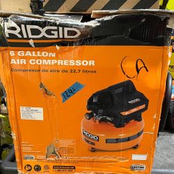 RIDGID AIR COMPRESSOR 6 GALLON $129
