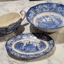 Liberty Blue Historic Colonial Scenes Dishes 