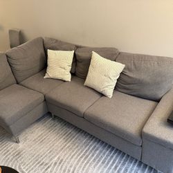 Sectional Couch L Shape 2 Pieces 
