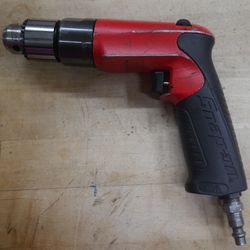Snap On 3/8” Pneumatic Reversible Drill Red PDR3000A  No Check Key  pre owned. tested. in a good working order. 
