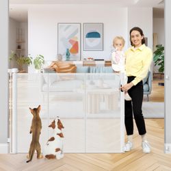42 Inch Extra Tall Retractable Baby Gates With Reinforced Strips 55 Inch Wide Outdoor Retractable Dog Gate No Sag Extra Tall Baby Gate For Doorway Ant