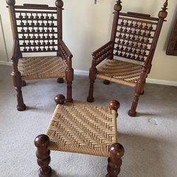 Punjabi Wedding Chairs And Table Ratten And Wood 