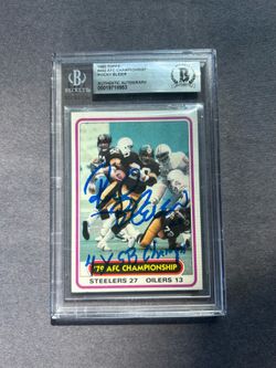 1980 Topps #492 AFC Championship Rocky Bleier w/ on card auto & inscription.Negotiable