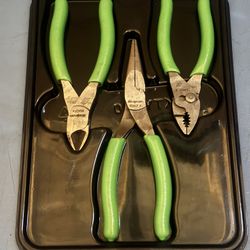 Snap-on Tools 3 pc Pliers Set (Green)