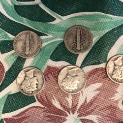 1942 Silver Mercury Dimes (50)