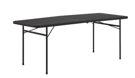 Black Folding Table with Metal Legs