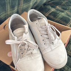 Kids/Womens Old Skool White Vans
