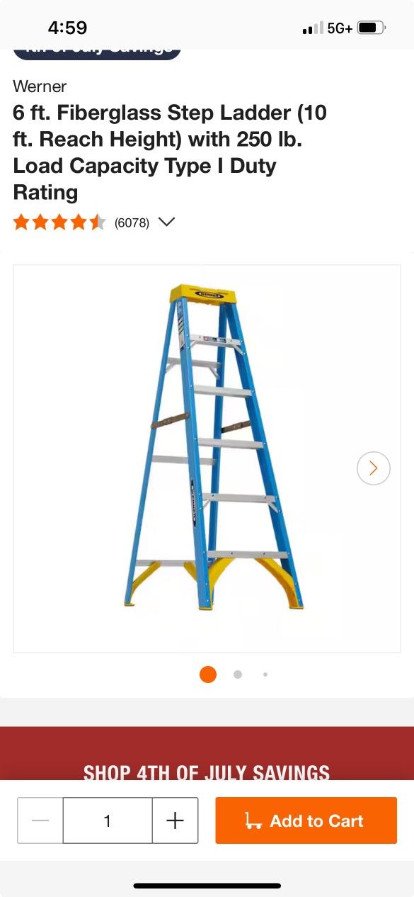 6Ft Fiberglass Step Ladder In Merced Ca