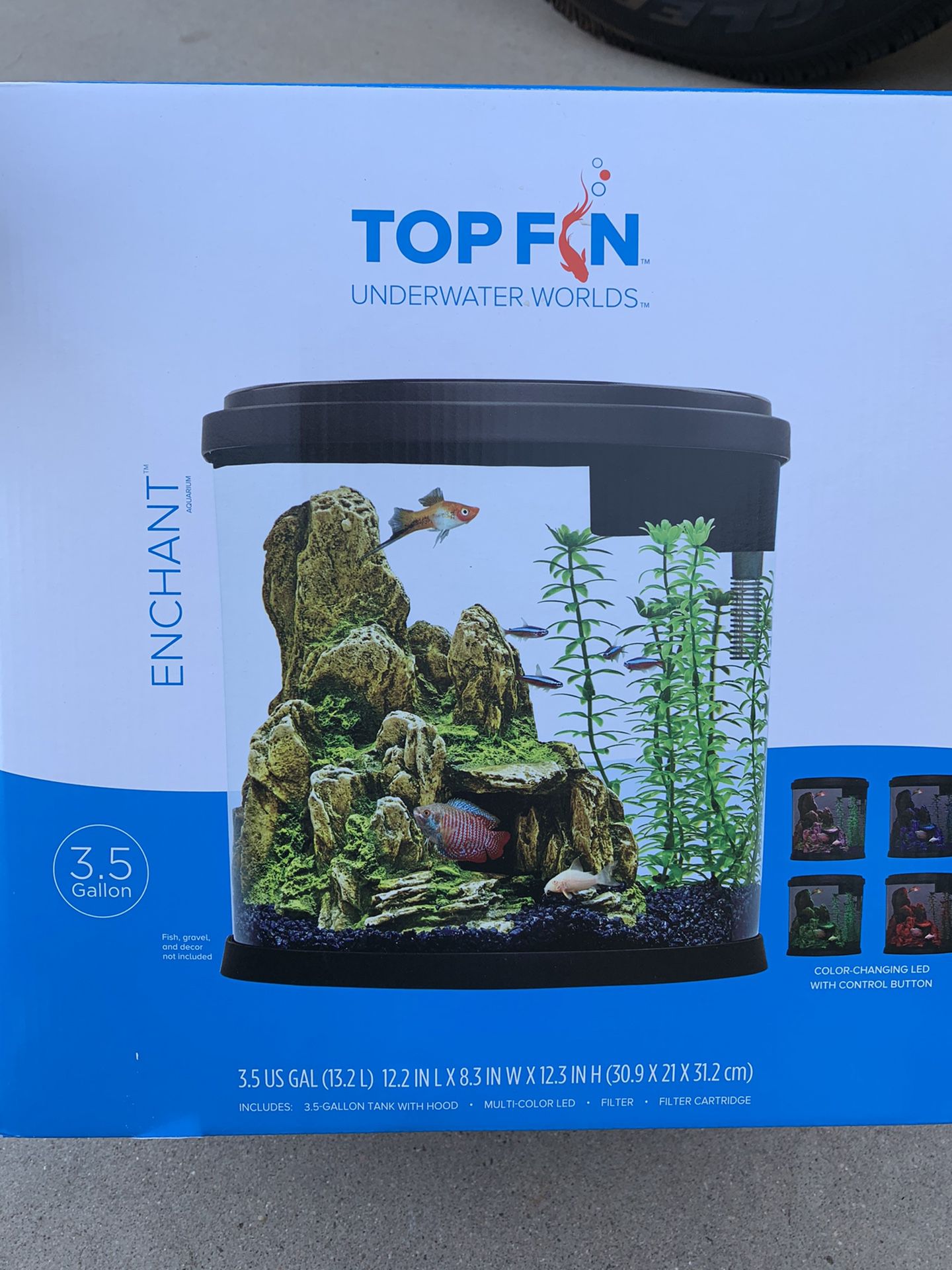 TOPFIN 3.5 Gal Fish Tank
