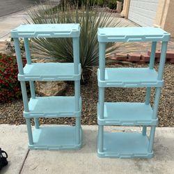 Customizable Blue Plastic Shelves