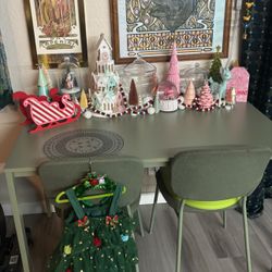 IKEA Green Table And Two Chairs 