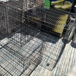 3 Different Size Crates For Dogs -from 30-36 And 48 Long And Heights Vary