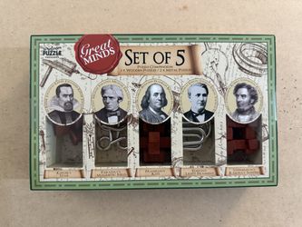 Professor Puzzle Great Minds – Set of 5 Brain Teasers – New in Box