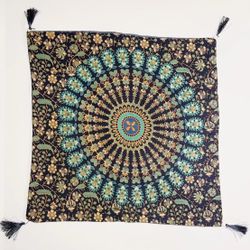 Mandala Bohemian Tassel Pillow Cover With Zip Closure, BRAND NEW!