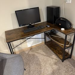 L-shape Desk And Chair 