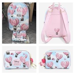 NWT, Disney Her Universe Mickey Balloons Mini backpack and wallet