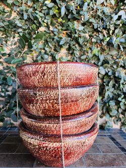 Set of 4 Bowl Pot Planters