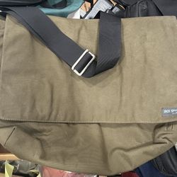 Jack Spade Greene St Laptop Field Canvas Crossbody Messenger Bag in Olive Green
