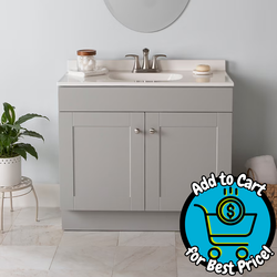 Project Source Dover 36-in Light Gray Single Sink Bathroom Vanity (Fully Assembled)