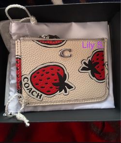 Coach Strawberry Slim ID Wallet Case