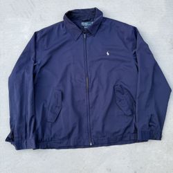 Navy blue Ralph Lauren bomber jacket with a relaxed fit size XL Missing pocket buttons