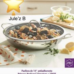 Princess House.  Paellera De 14” Con Antiadherente Nueva En Su Caja 